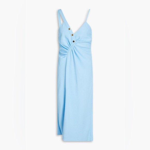 SANDRO Ruched midi dress - light blue - Picture 1 of 10